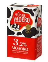 Молоко Из Села Удоево питьевое ультрапастеризованное 3.2%, 1л