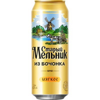 Пиво Старый Мельник Из бочонка мягкое светлое 4.3%, 450мл