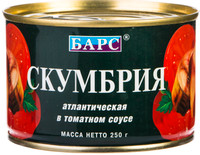 Скумбрия Барс в томатном соусе, 250г