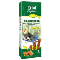 Лакомство Triol для мелких и средних попугаев мёд 3в1, 80г