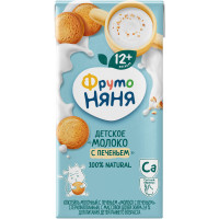 Коктейль ФрутоНяня молоко с печеньем 2.4%, 200мл