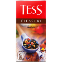 Чай Tess Pleasure чёрный с шиповником и яблоком в пакетиках, 25х1.5г