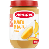 Пюре Semper манго-банан с 6 месяцев, 190г