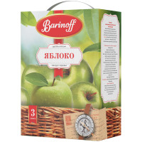 Напиток сокосодержащий Barinoff Яблоко осветлённый для детского питания, 3л