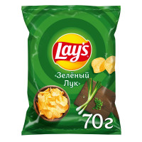 Чипсы картофельные Lays со вкусом молодого зеленого лука, 70г