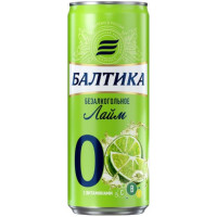 Напиток пивной Балтика Безалкогольное Лайм №0 нефильтрованный, 330мл