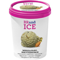 Мороженое сливочное Brand Ice Миндально-Фисташковое с ароматом фисташек с орехами миндаля 18%, 600г