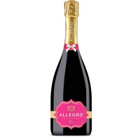 Плодовый алкогольный напиток Allegro Rose газированный розовый полусладкий 7%, 750мл
