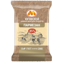 Сыр Юговский комбинат молочных продуктов Пармезан полутвёрдый 45%, 200г