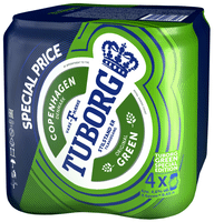 Пиво Tuborg Green светлое 4.6%, 4х450мл