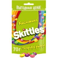 Драже Skittles Кисломикс в сахарной глазури малина-ананас-мандарин-вишня-яблоко, 70г