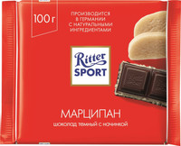 Шоколад тёмный Ritter Sport с марципаном, 100г