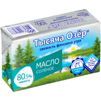 Масло сливочное Тысяча озёр солёное 80.5%, 100г