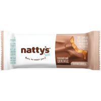 Батончик Nattys&Go! Salty Caramel шоколадный с арахисовой пастой и карамелью, 45г