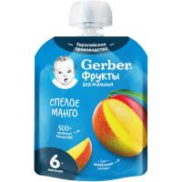 Пюре фруктовое Gerber спелое манго с 6 месяцев, 90г