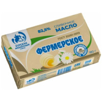 Масло Курский МЗ Фермерское Традиционное сладко-сливочное несолёное 82.5%, 180г