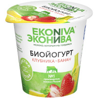 Биойогурт ЭкоНива с клубникой и бананом 2.8%, 125г