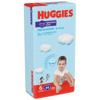 Подгузники-трусики Huggies для мальчиков р.6 15-25кг, 44шт