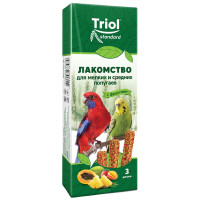 Лакомство Triol для мелких и средних попугаев с фруктами 3в1, 80г