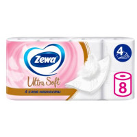 Туалетная бумага Zewa Ultra Soft не ароматизированная 4 слоя, 8шт