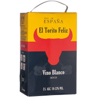 Вино El Torito Feliz белое сухое 10-12%, 2л