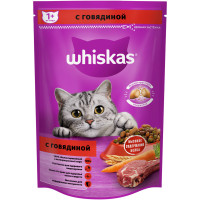 Сухой корм Whiskas для кошек Вкусные подушечки с нежным паштетом с говядиной, 350г