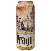 Пиво Pragus Premium Pilsner Lager светлое фильтрованное пастеризованное, 500мл