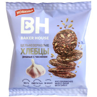 Хлебцы Baker House цельнозерновые ржаные с чесноком, 50г