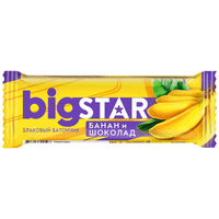 Батончик Big Star злаковый с бананом и шоколадом, 40г