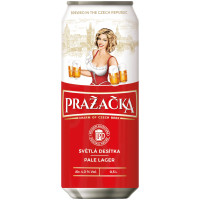 Пиво Prazacka Классическое фильтрованное пастеризованное светлое 4%, 500мл