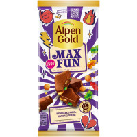 Шоколад молочный Alpen Gold Max Fun взрывная карамель-мармелад-печенье, 150г