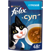 Корм Purina Felix Суп с треской для кошек, 48г