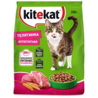 Сухой корм Kitekat полнорационный для взрослых кошек Телятинка Аппетитная, 350г