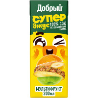 Сок Добрый Active kid мультифруктовый, 200мл