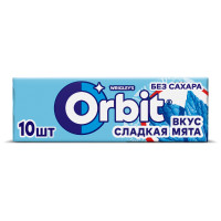 Жевательная резинка Orbit Сладкая мята подушечки, 13.6г