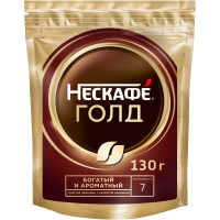 Кофе Nescafé Gold натуральный растворимый с добавлением молотого, 130г