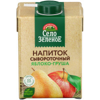 Напиток сывороточный Село Зелёное с соком яблоко-груша 0%, 500мл