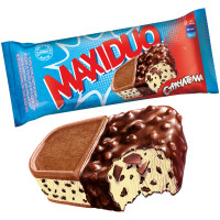Мороженое молочное Maxiduo Страчателла ваниль и кусочки тёмного шоколада 6%, 92г