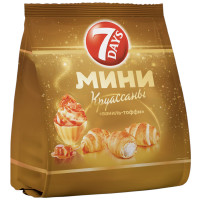 Мини круассаны 7Days с кремом со вкусом Ваниль-тоффи, 265г