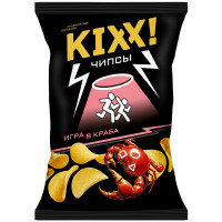 Чипсы Kixx! Игра в краба со вкусом краба картофельные хрустящие, 50г