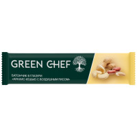 Батончик Green Chef Арахис-кешью с воздушным рисом в глазури, 40г