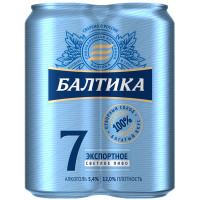 Пиво Балтика №7 Экспортное светлое 5.4%, 4х450мл