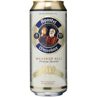Пиво Апостел Вайсбир светлое нефильтрованное 5.3%, 24х500мл