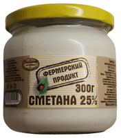 Сметана Фермерский продукт 25%, 250г