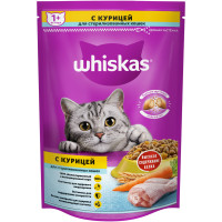 Сухой корм Whiskas для стерилизованных кошек с курицей и вкусными подушечками, 350г