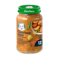 Пюре Gerber Овощи с фрикадельками из говядины с 12 месяцев, 190г