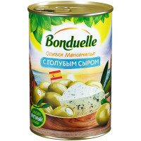 Оливки Bonduelle Мансанилья с голубым сыром, 300г