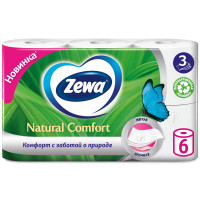Бумага туалетная Zewa Natural Comfort 6шт 3 слоя