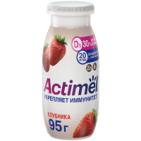 Продукт Actimel кисломолочный с клубникой-цинком обогащенный 1.5%, 95мл
