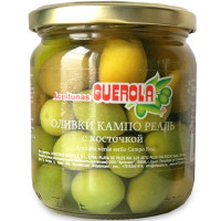 Оливки Aceitunas Guerola Кампо Реаль с косточкой, 340г